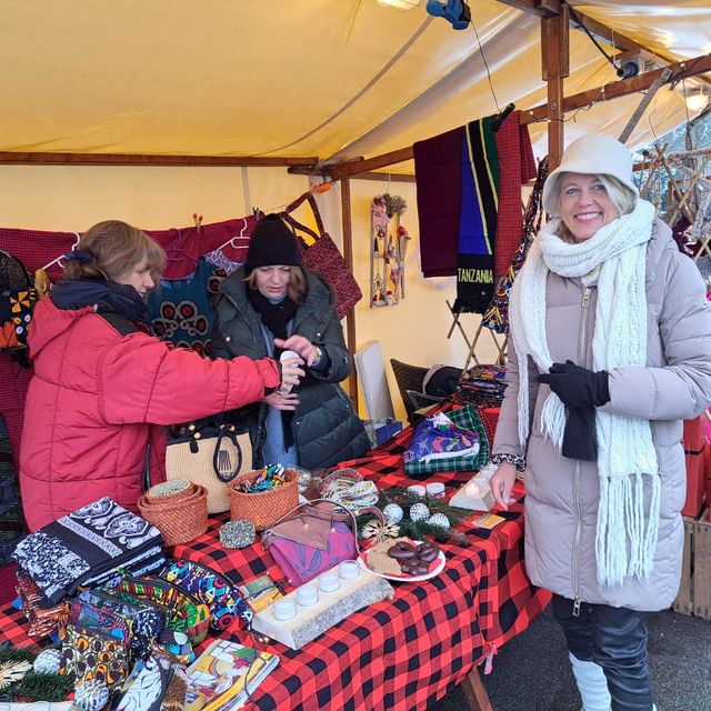Menschen, Stand, Winterkleidung.